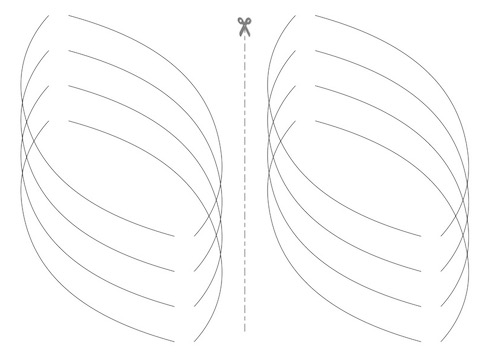 Lines for exercising sewing curved lines. Sewing practice sheet.