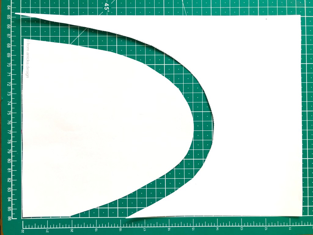 Paper prepared for next practise of sewing inner and outer curved seams.