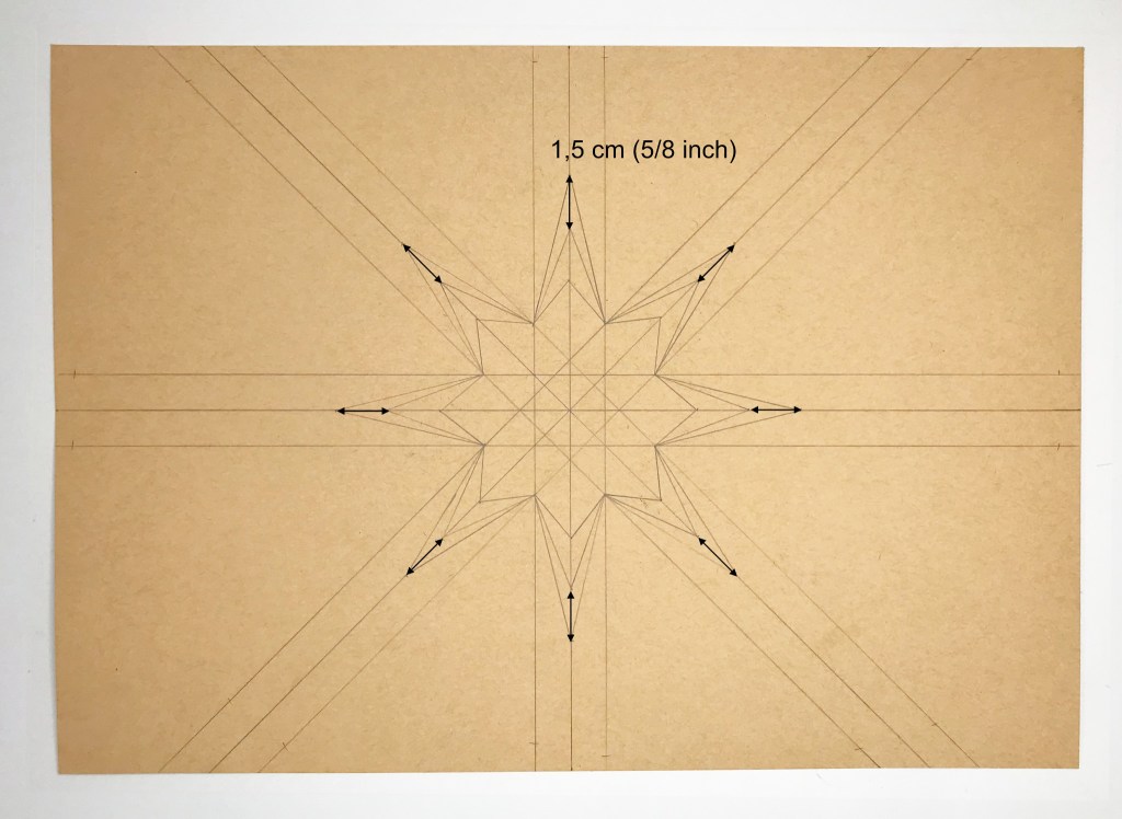 Distance of star points from a small star in the center.
