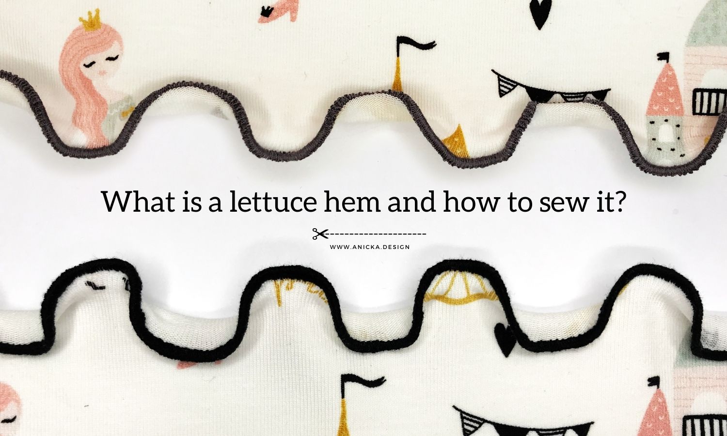 Lettuce hem sewn on a standard sewing machine and on an overlock machine.