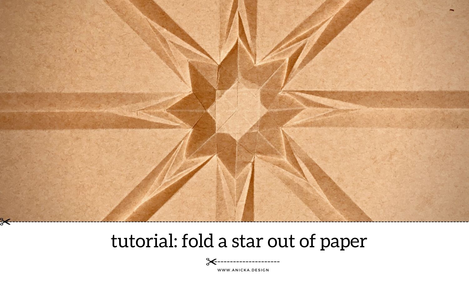 Star folded out of paper - pleating manipulation technique.
