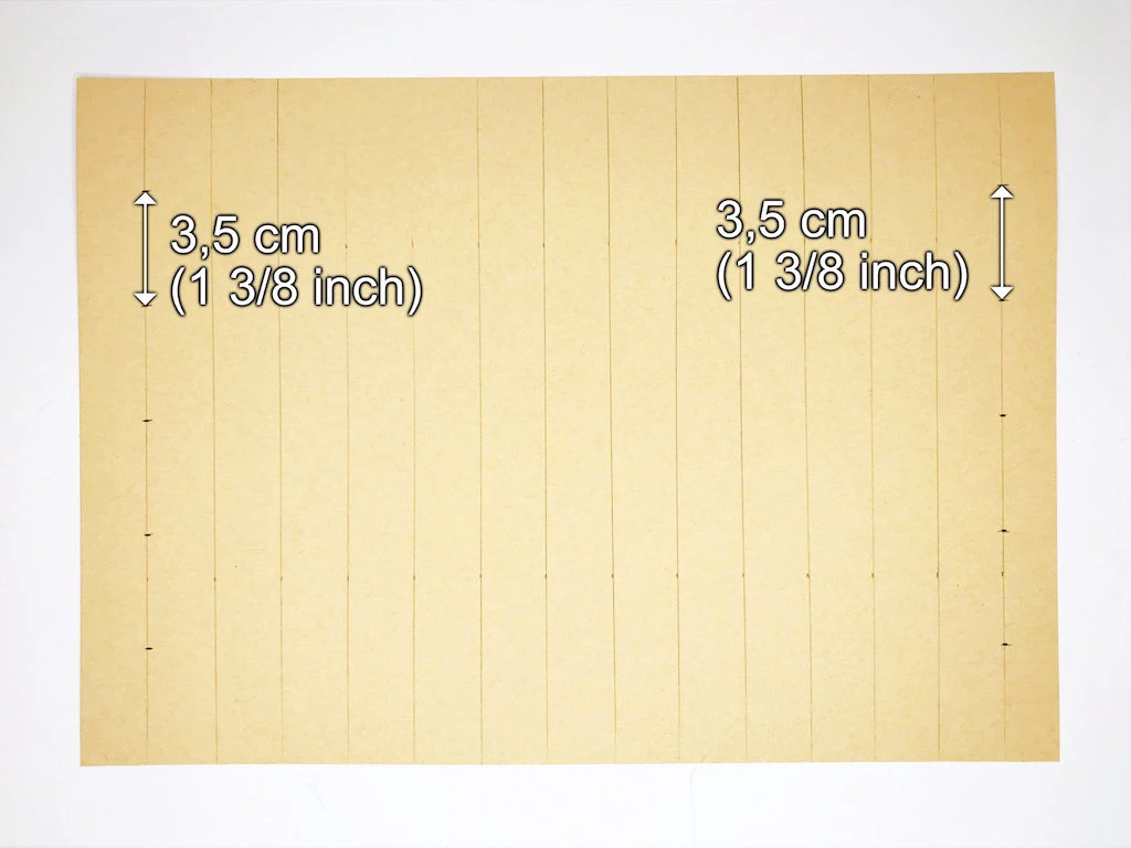 Vertical pairs of markings that will complete the grid.