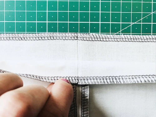 Aligning opposite seams.