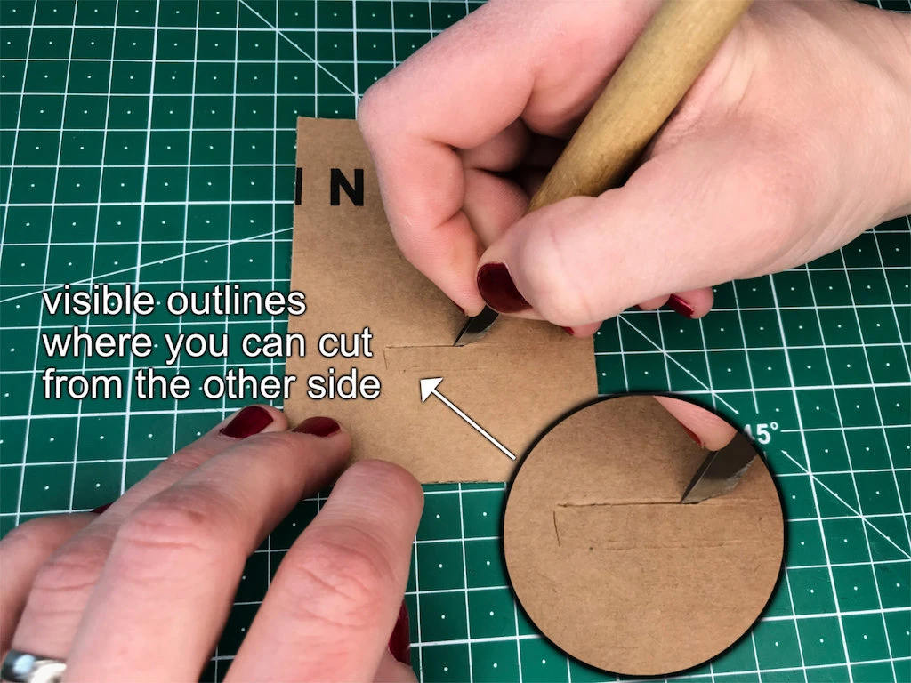 Cutting openings for DIY bias binding tape maker.