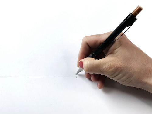 Drawing a marking at the center front/back long line.