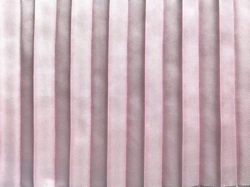 Permanently pleated satin fabric. Permanent accordion pleats.
