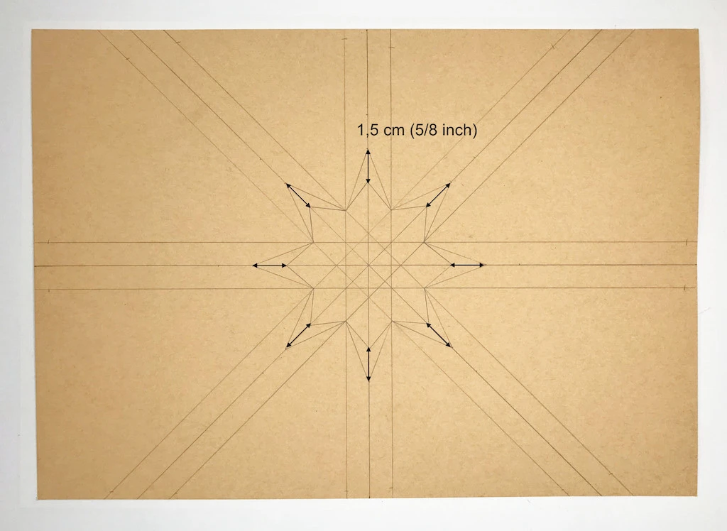 Distance of star points from a small star in the center.