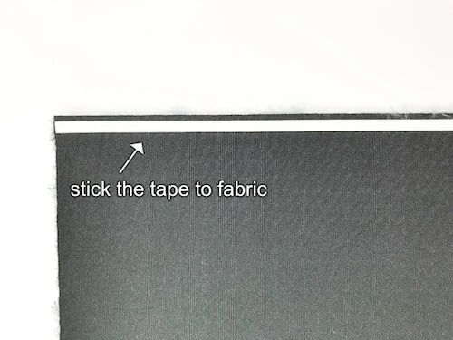 Attaching wonder tape to fabric.