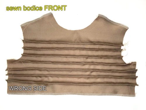 Pressed Narcissa Malfoy dress - bodice front wrong side.