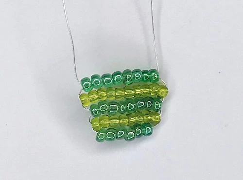 Almost finished leaf on a DIY Luna radish earrings.