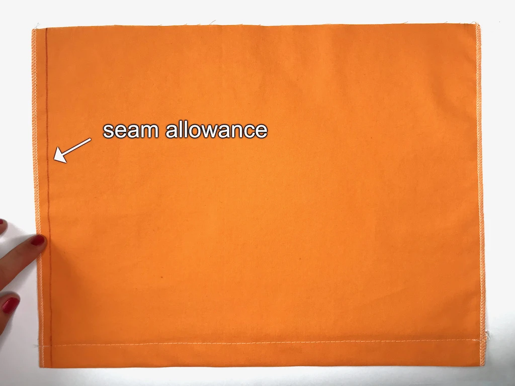 Piece of fabric prepared for pleating.