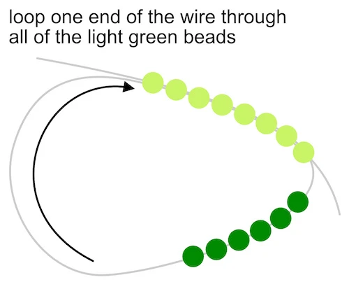 Light green and dark green beads of a leaf.
