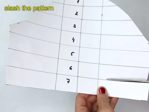 Slashing the set-in sleeve pattern.