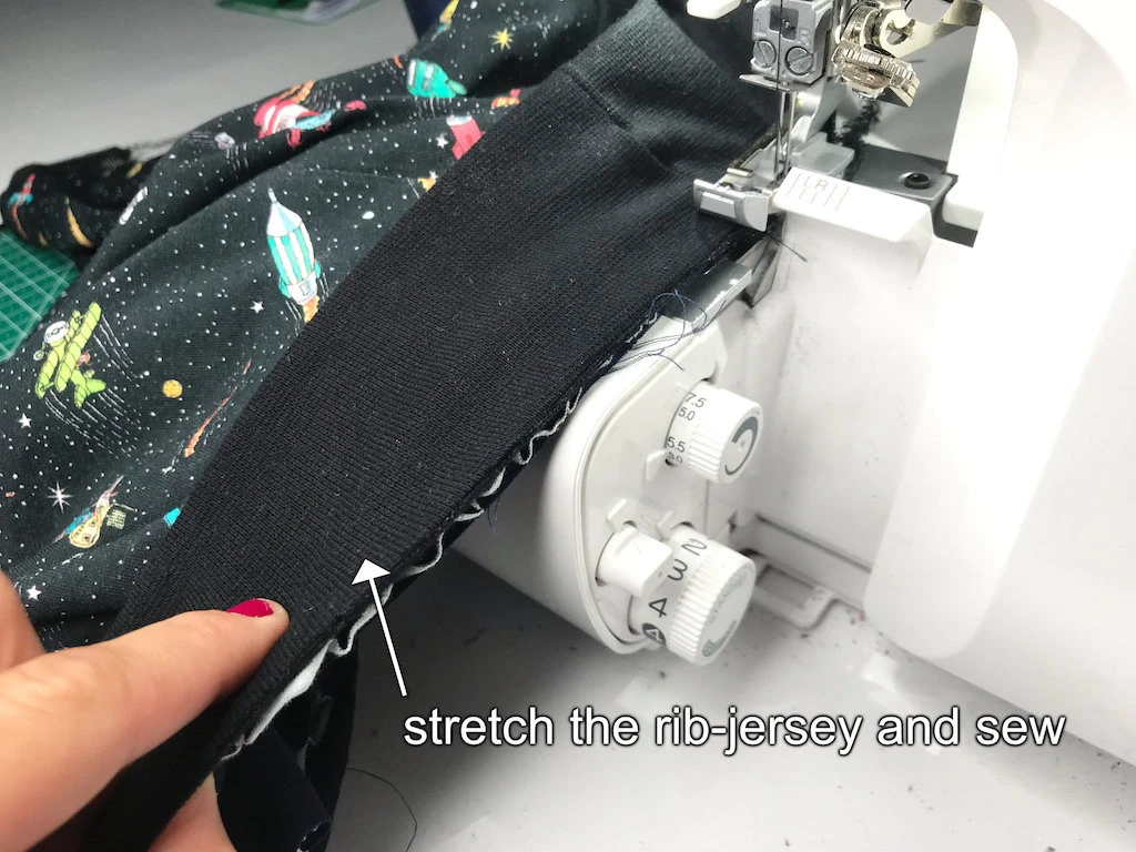 Sewing all layers of DIY Luna Lovegood skirt together.